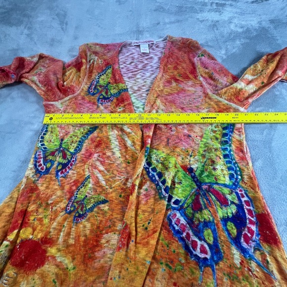Leoma Lovegrove Open Cardigan Womens Sz XL  Butterfly Wearable Art Knit Kimono - Picture 6 of 12